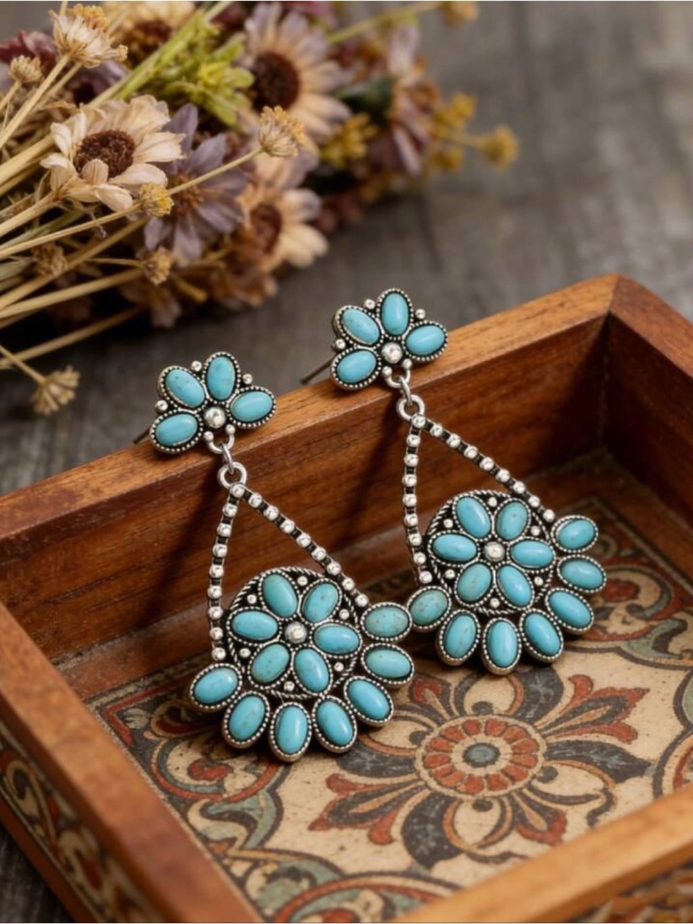 Luxe turquoise inspired beaded drop earrings • new! Retail $40